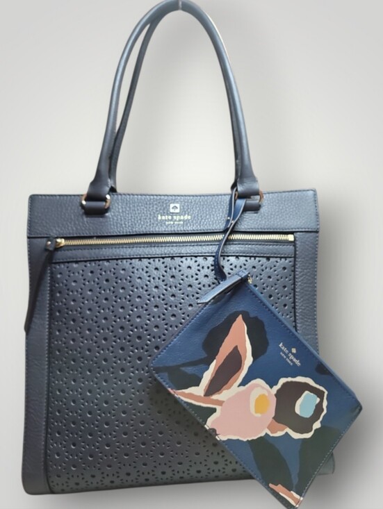 kate spade Handbags - Kate Spade Perri Lane perforated leather tote With Pouch EUC